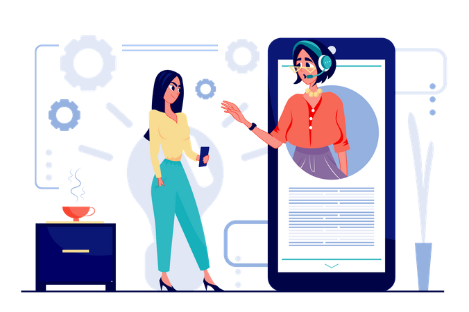 Online Customer Support  Illustration