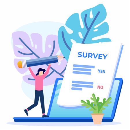 Online customer survey  Illustration