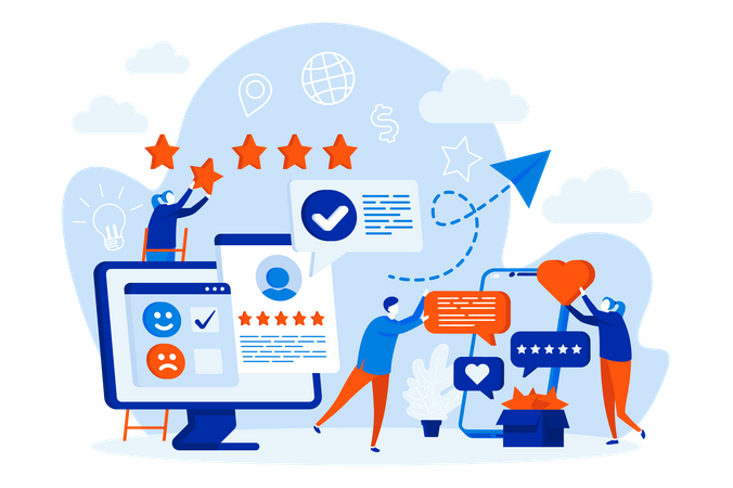 Online customers opinion  Illustration