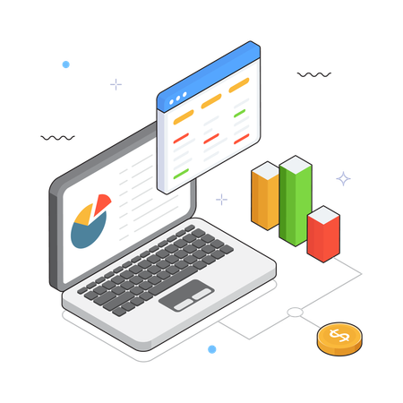 Online Dashboard Analytics  Illustration