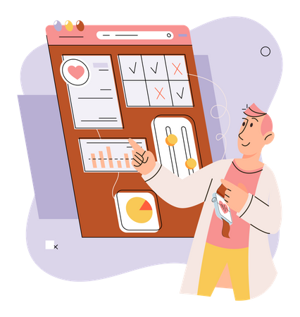 Online-Dashboard für die medizinische Gesundheitsversorgung  Illustration