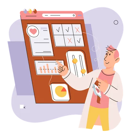 Online-Dashboard für die medizinische Gesundheitsversorgung  Illustration