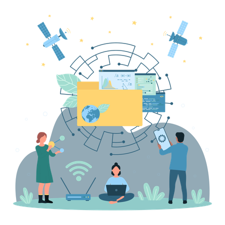 Online data transfer  Illustration