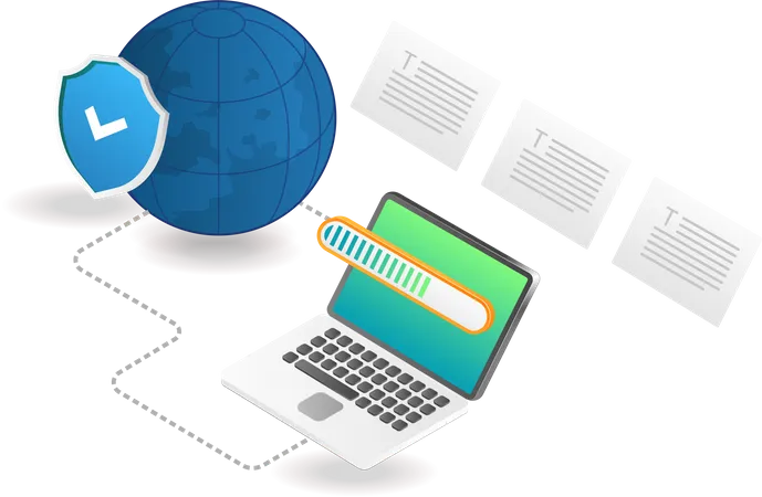 Online Data transfer security  Illustration