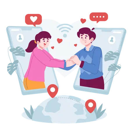 Online Dating Illustration