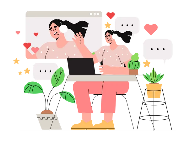 Online dating Illustration