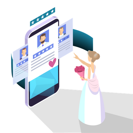 Online-Dating-Anwendung  Illustration