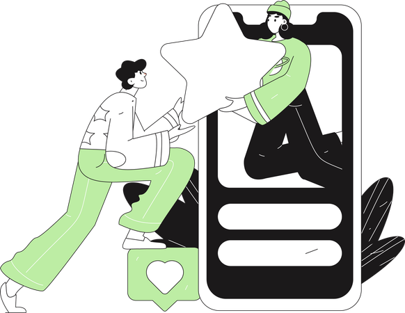 온라인 데이트 앱  일러스트레이션