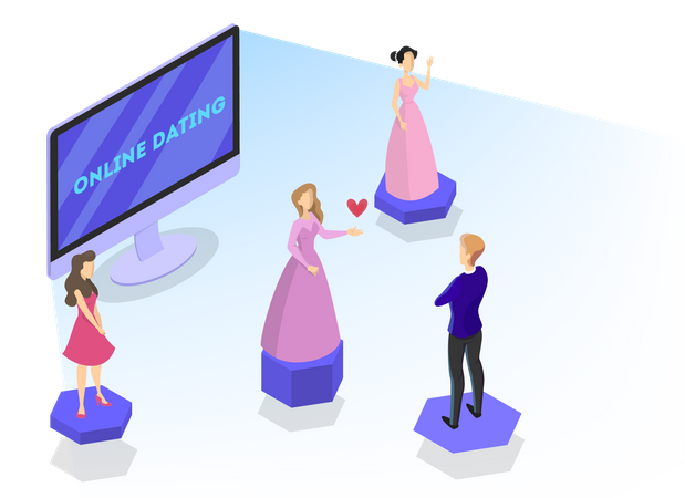 Online dating app Illustration
