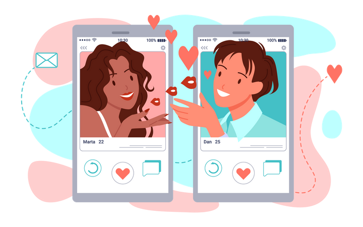 Online Dating App  Illustration