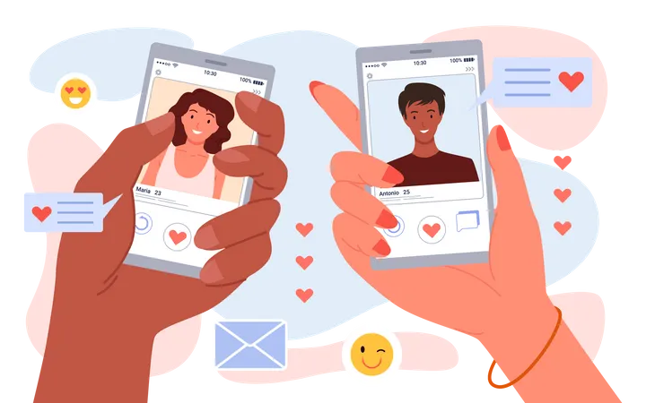 Online dating app  Illustration