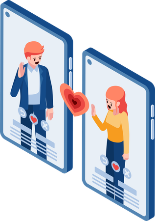 Online Dating App  Illustration