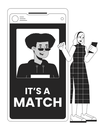 Online dating app  Illustration