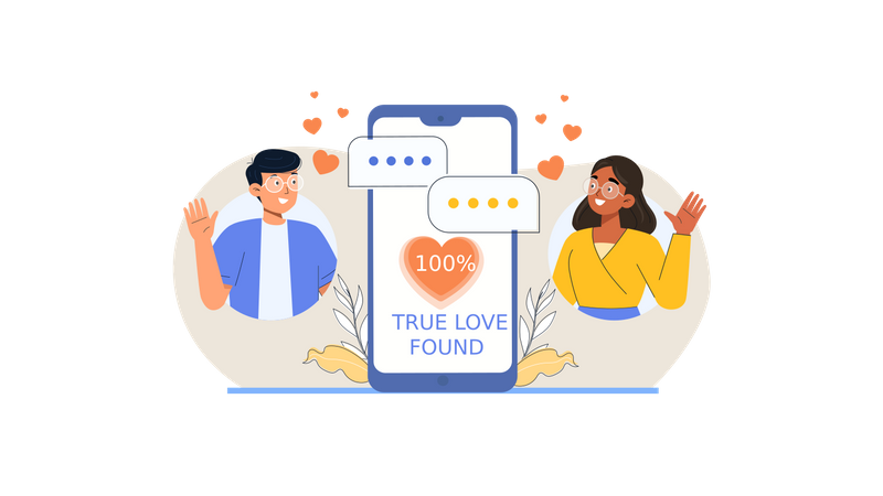 Online Dating App  Illustration