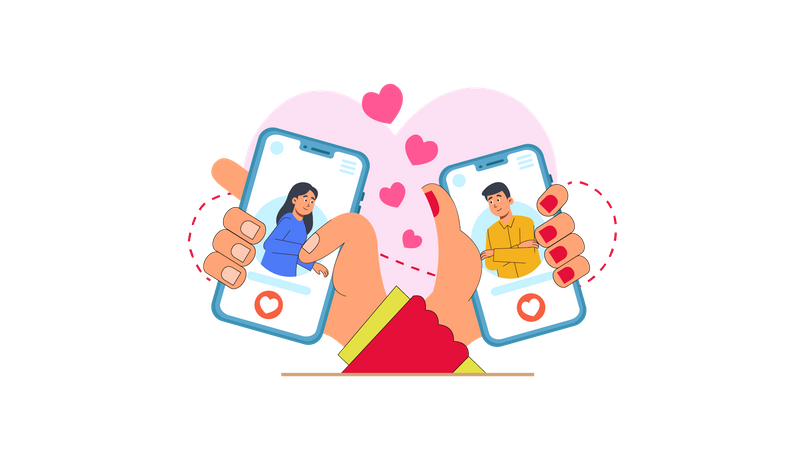 Online Dating App  Illustration