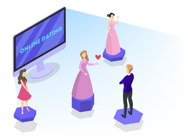 Online dating app  Illustration