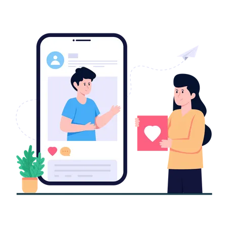 Online Dating App  Illustration