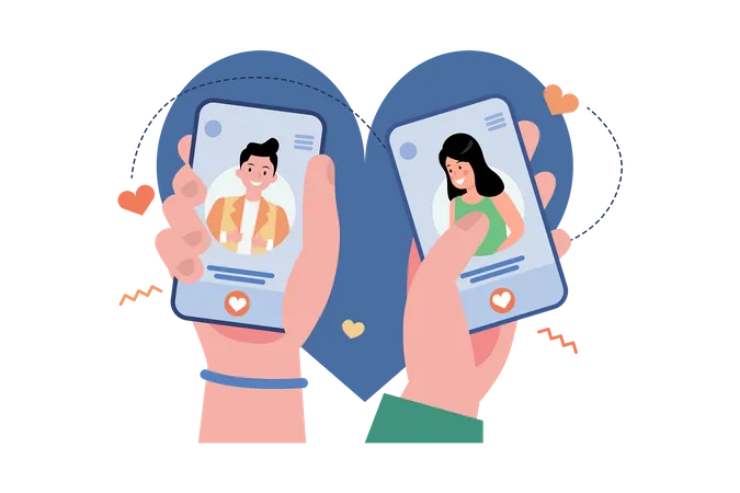 Online Dating App  Illustration