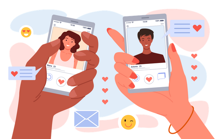 Online dating app  Illustration