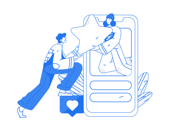 Online dating app  Illustration