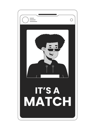 Online dating app on smartphone  Illustration