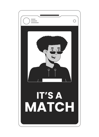 Online dating app on smartphone  Illustration