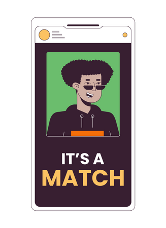 Online dating app on smartphone  Illustration