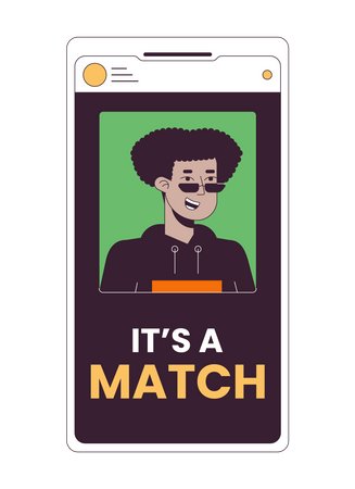Online dating app on smartphone  Illustration