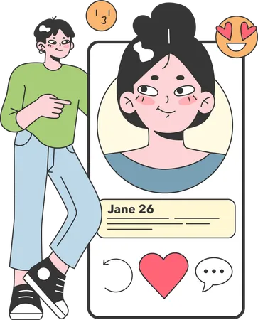 Online dating application  Illustration