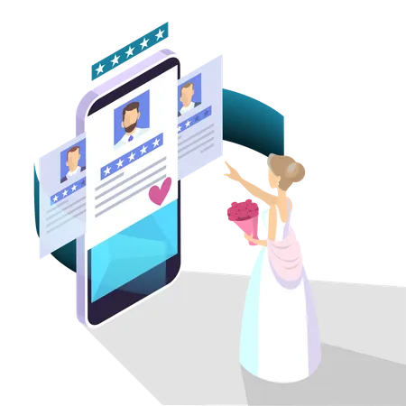 Online dating application Illustration