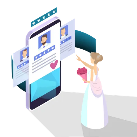 Online dating application  Illustration