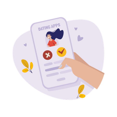 Online dating apps  イラスト
