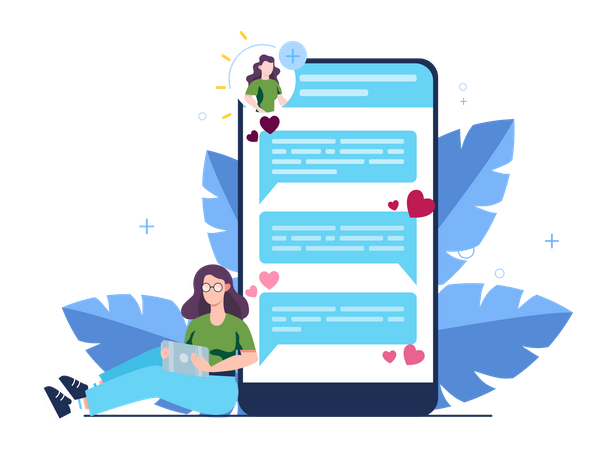 Online-Dating-Chat  Illustration