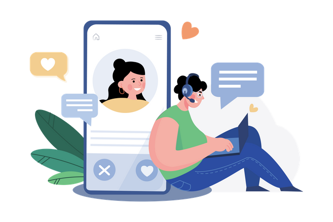 Online dating  Illustration