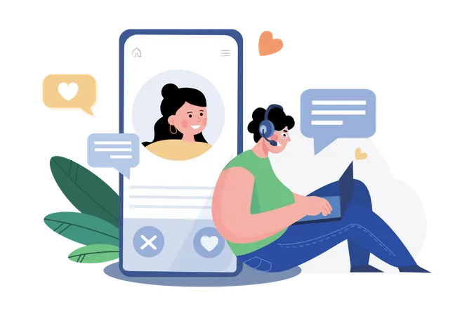 Online dating  Illustration