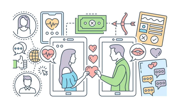 Online Dating  Illustration