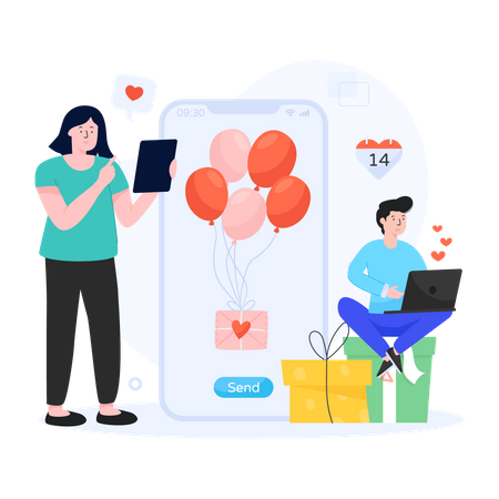 Online Dating  Illustration