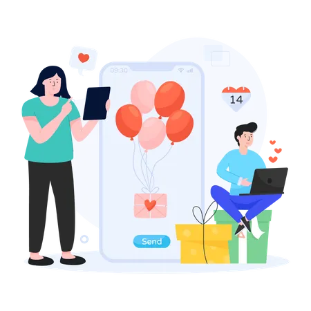 Online Dating  Illustration