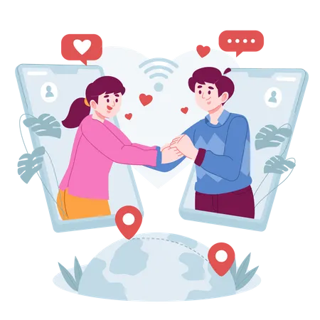 Online Dating  Illustration