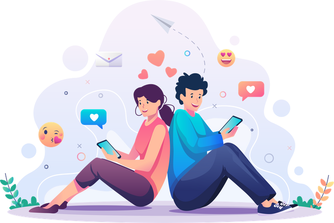 Online dating  Illustration