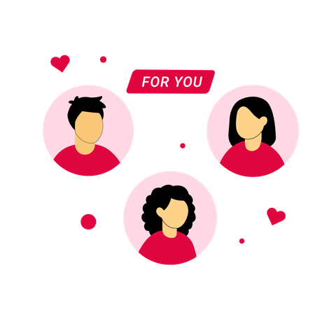 Online Dating Matches with Profile  Illustration
