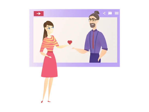 Online Dating Network Website Illustration