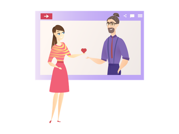 Website des Online-Dating-Netzwerks  Illustration