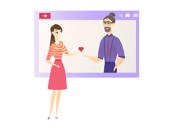 Website des Online-Dating-Netzwerks  Illustration