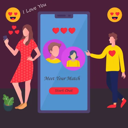 Online-Dating-Plattform  Illustration