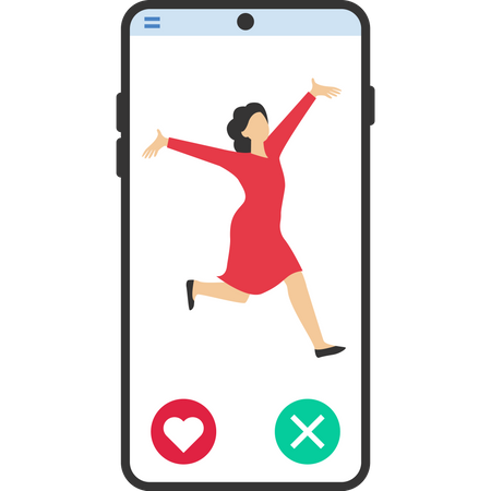 Online dating service application  イラスト
