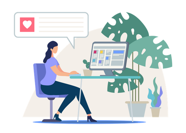 Online dating service, Online chatting concept  Illustration