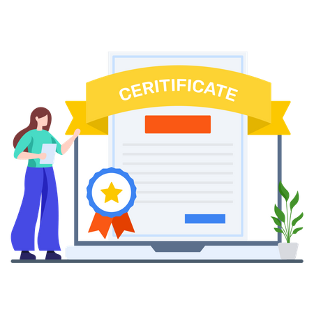 Online Degree Certificate Illustration