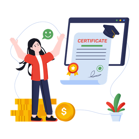 Online Degree Certificate  Illustration