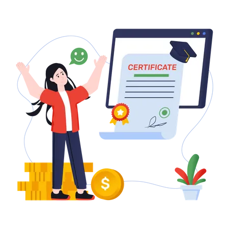 Online Degree Certificate  Illustration